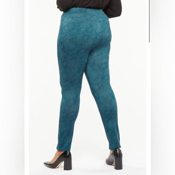 NYDJ Modern Legging Pull on Jeans Cheshire Hill Dark Teal Green Size 8 NWT $99 - Picture 2 of 11